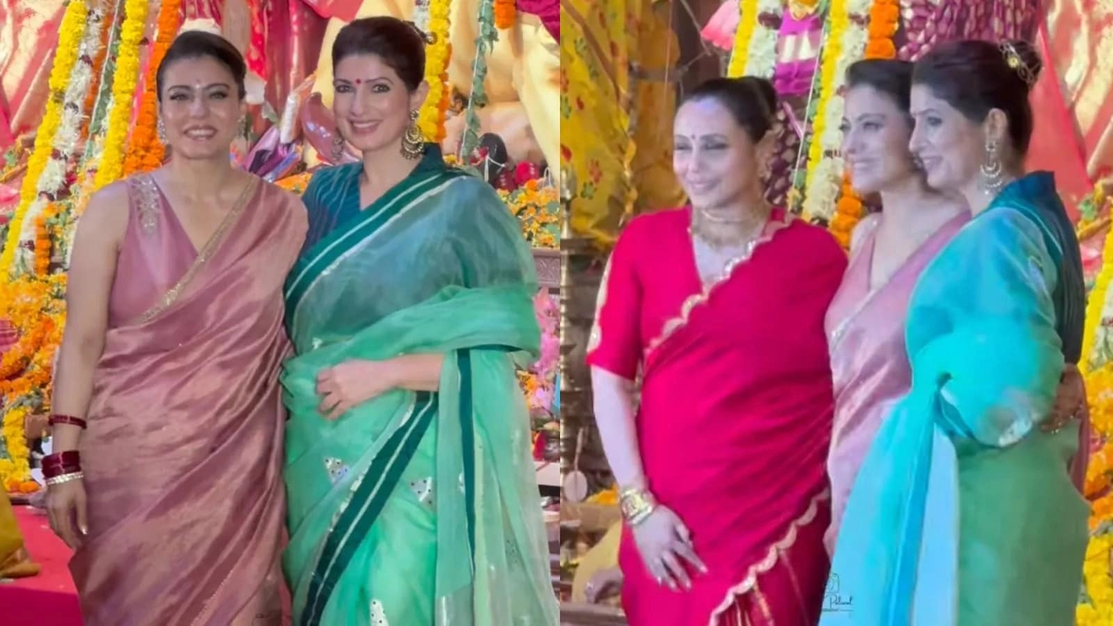 Kajol and Twinkle Celebrate Durga Puja with Rani Mukerji