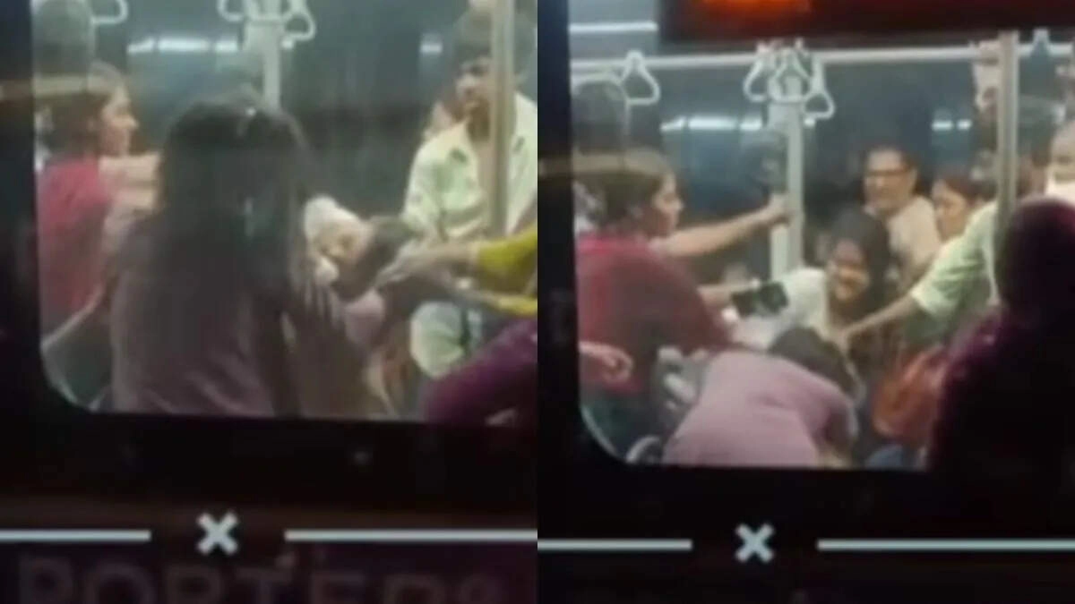 दो महिलाओं के बीच बस में संग्राम, वीडियो पर मस्ती