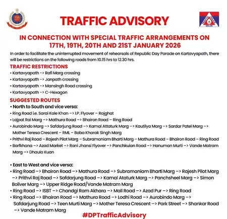 Traffic Advisory: Avoid These Routes During Republic Day Rehearsal