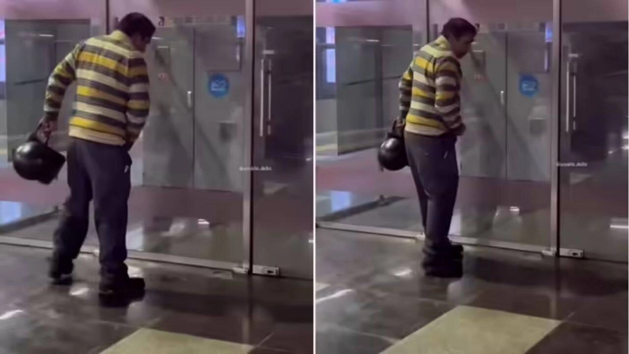Shocking Act: Man Caught Urinating in Delhi Metro Station