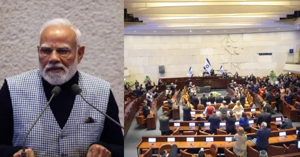 Modi Honored by Knesset; Says 'Am Yisrael Chai' in Israel