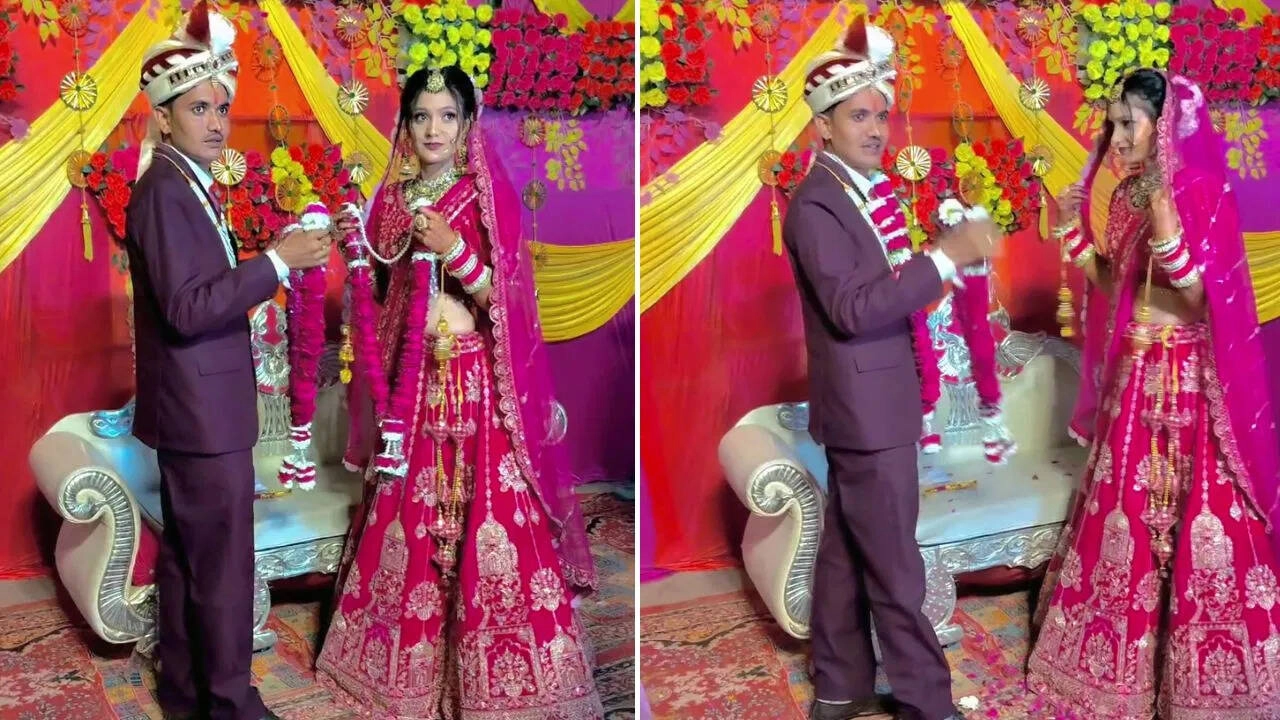Viral Video: Groom's Strange Behavior During Jaymala Ceremony