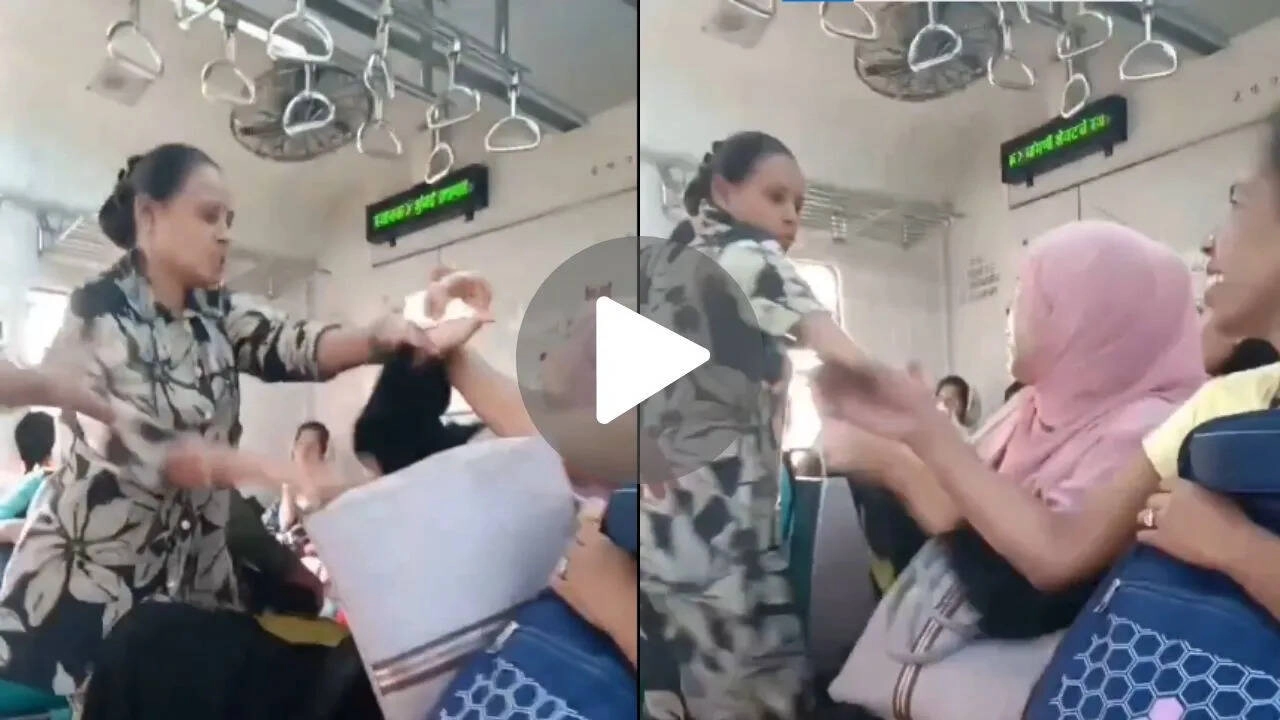 Two Women Clash on Mumbai Local Train, Viral Video Emerges