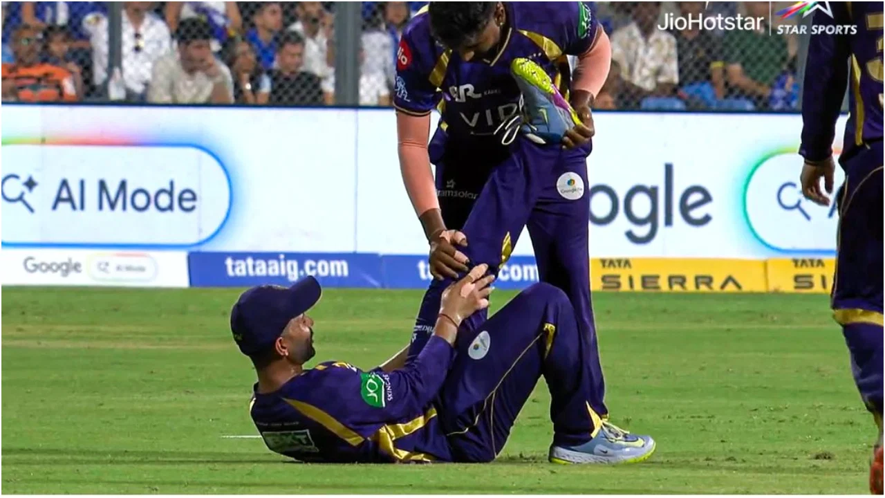 Ajinkya Rahane Injured in IPL 2026 Match vs MI