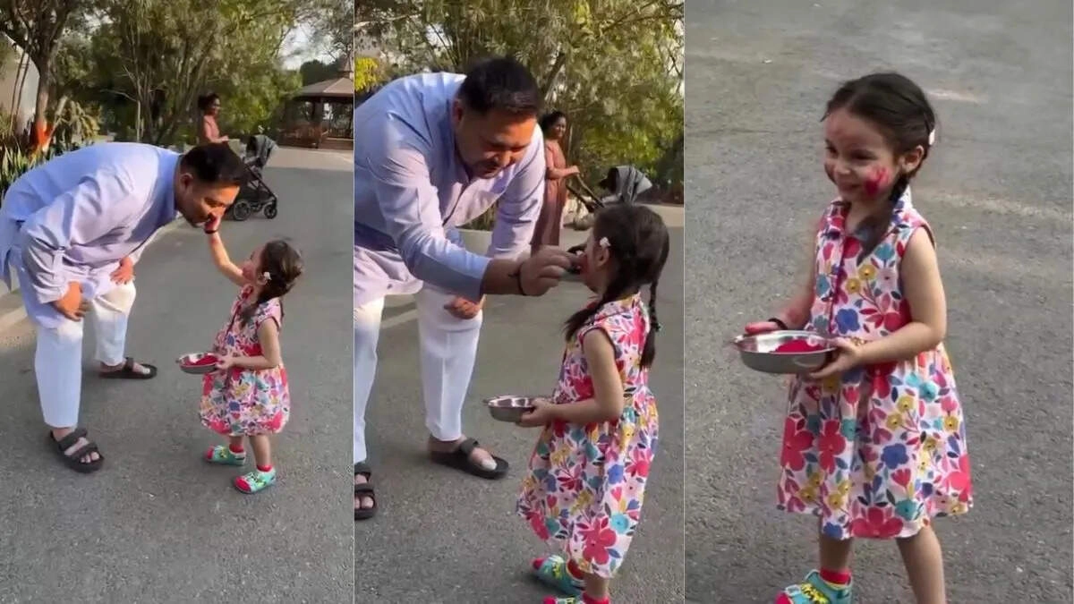 Tejashwi Yadav Celebrates Holi with Daughter in Bihar