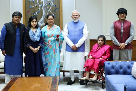 Vasundhara Raje Meets PM Modi, Discusses Grandson Vinayak's Politics