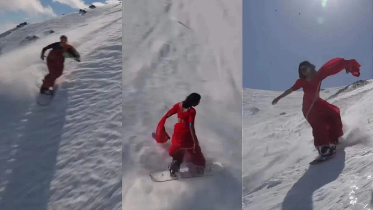 Saree Snowboarding: Urmila Pable's Viral Social Media Stunt