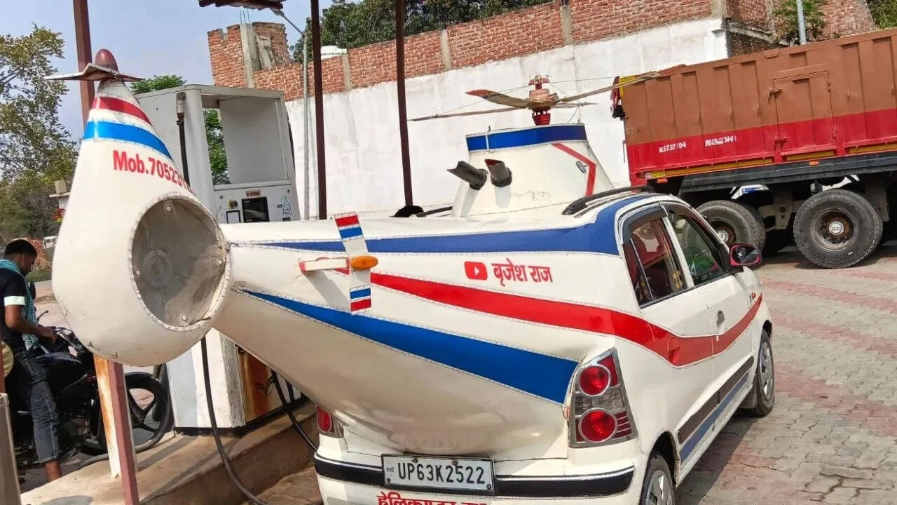 Crowd Gathers in Ghazipur Over Helicopter-Like Car, Shocked by Truth