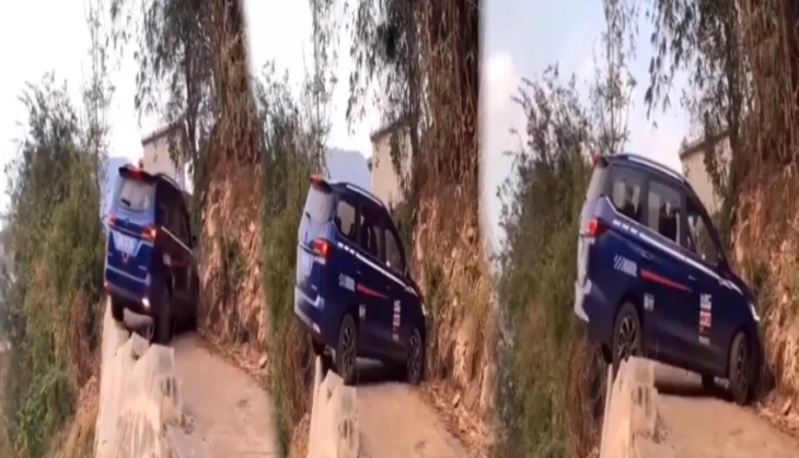 Heavy Driver's Close Call on Deep Gorge Turn - Watch Video