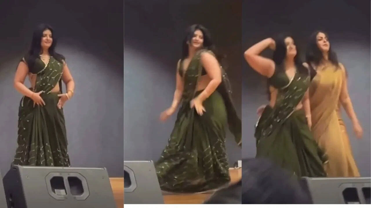 Student's Stunning Dance on 'Afghan Jalebi' in Green Saree
