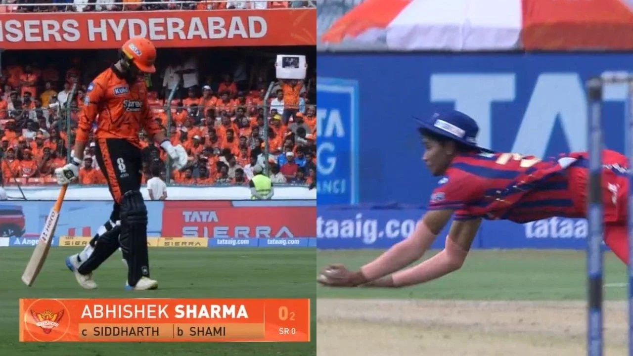 Siddharth's Stunning Catch Dismisses Abhishek for a Duck