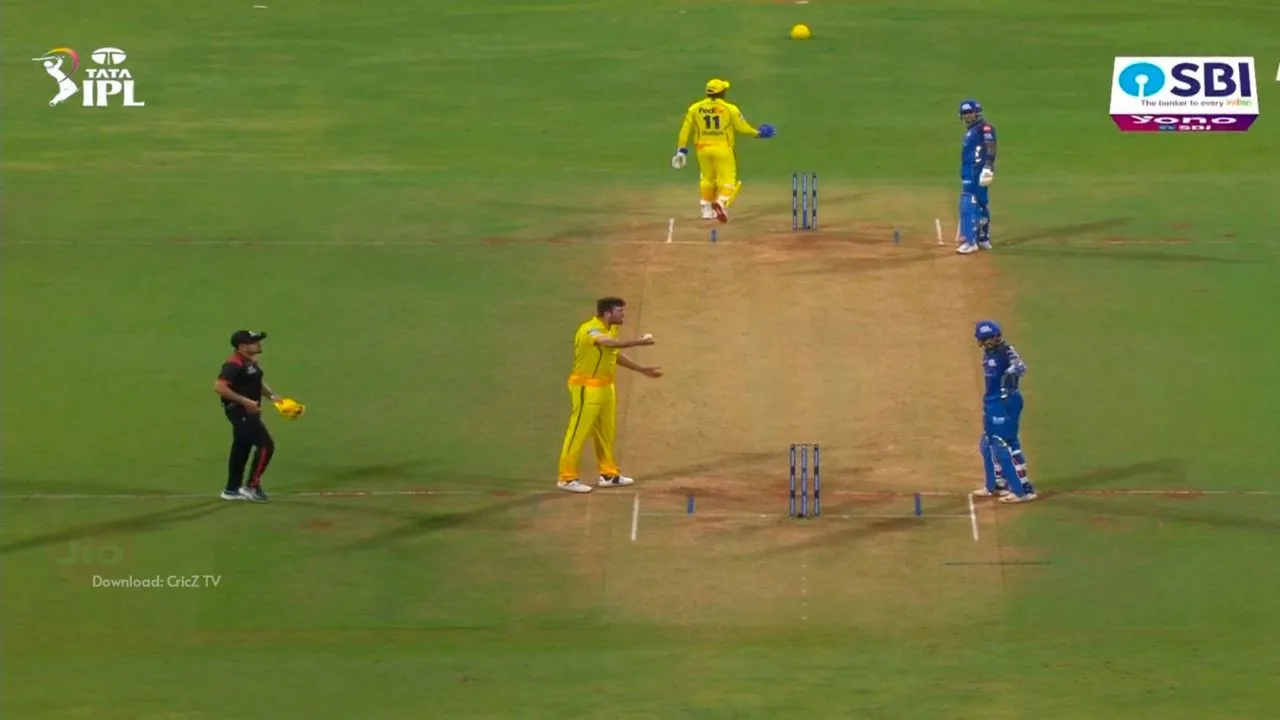 Tilak Varma and Jamie Overton Clash in MI vs CSK Match