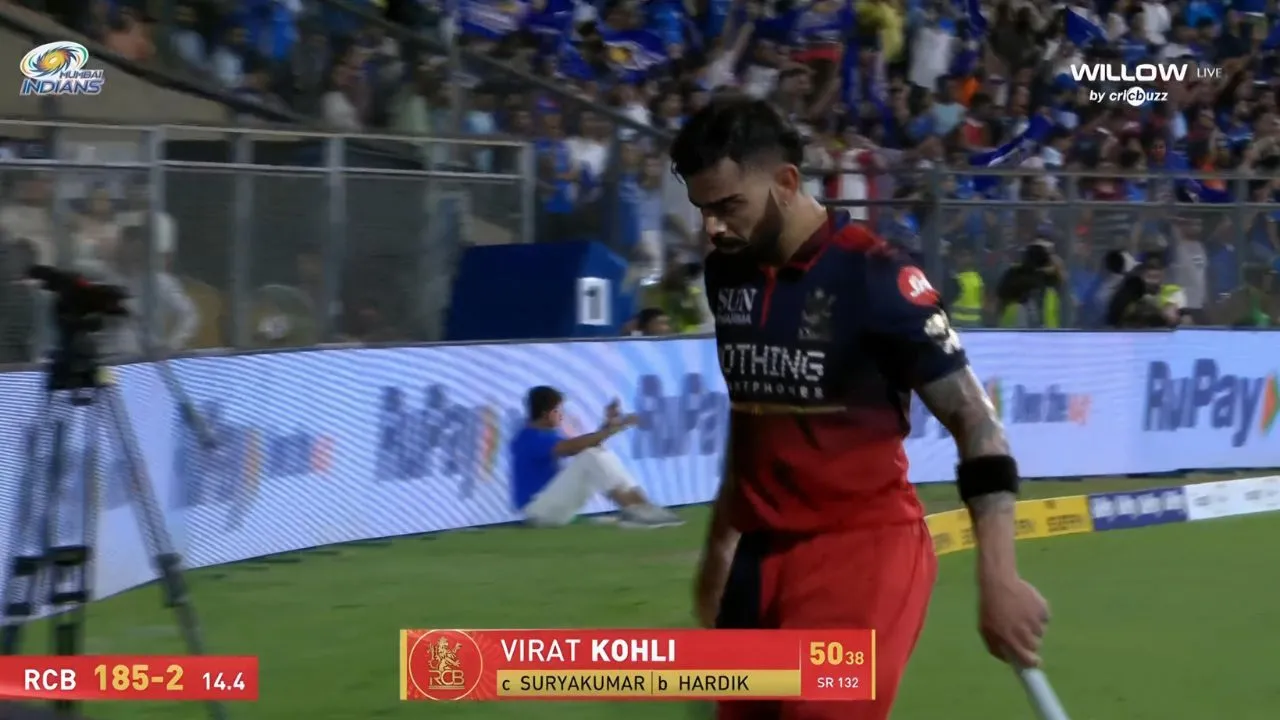 Kohli's Frustration: Throws Gloves and Helmet After Dismissal vs MI