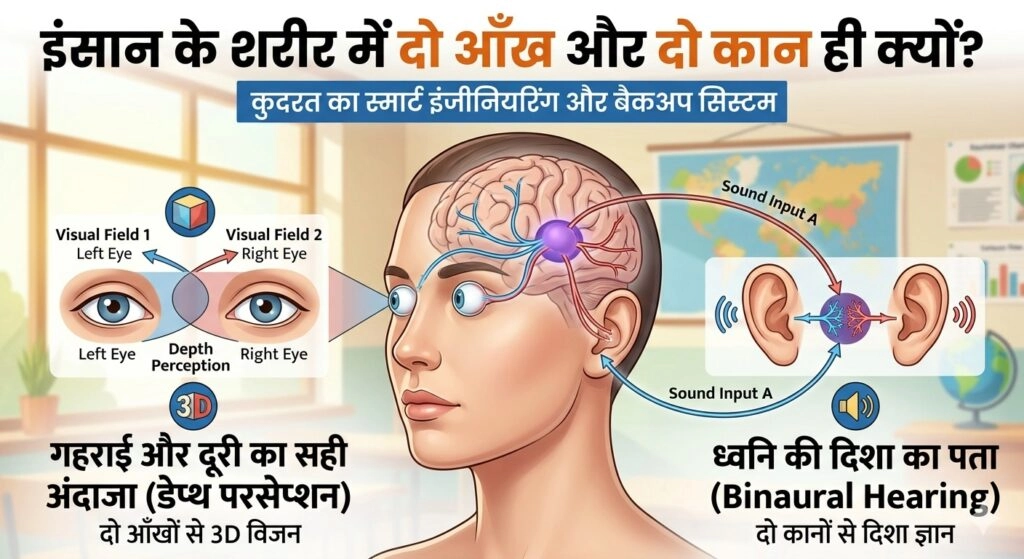 Why Do Humans Have Two Eyes and Two Ears? The Science Explained.