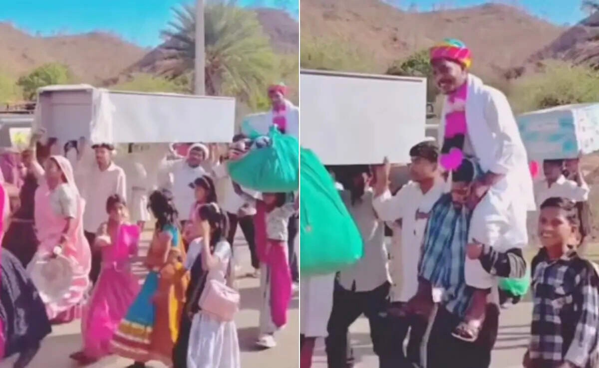 Unique Wedding: Groom Carries Guests’ Belongings on Shoulders