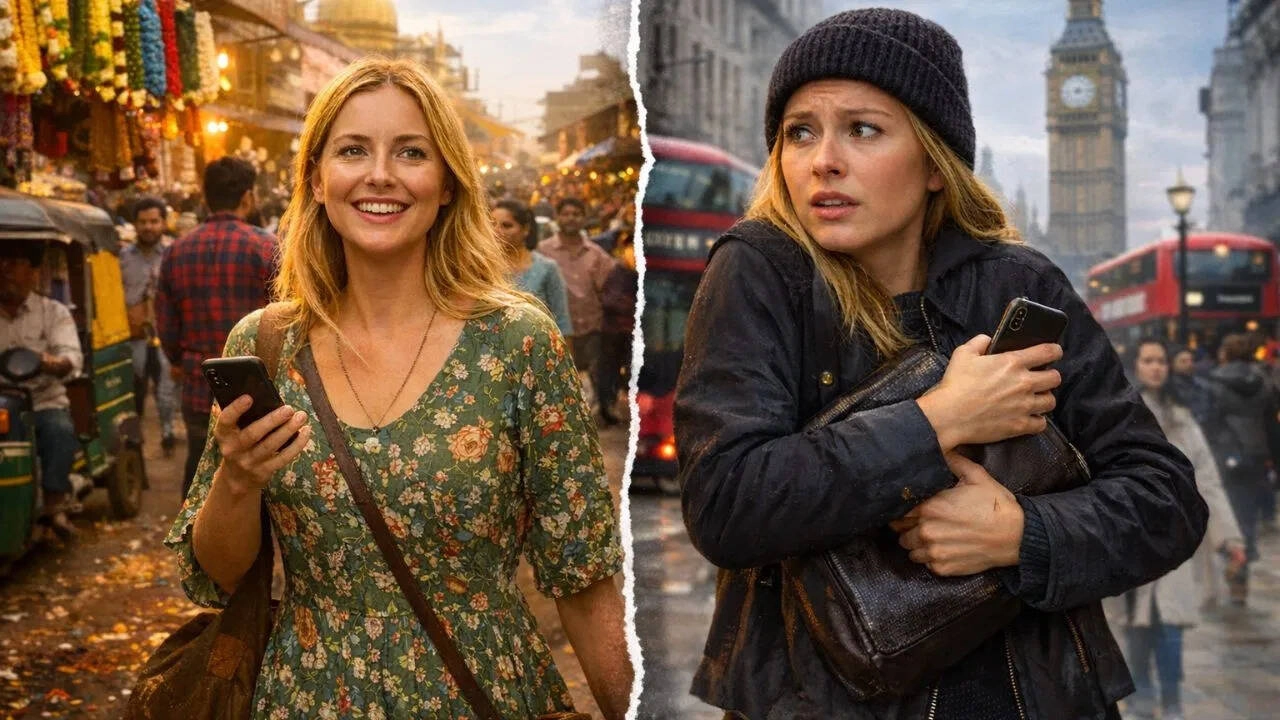 Foreign Woman Compares Experiences in India and London, Sparks Debate