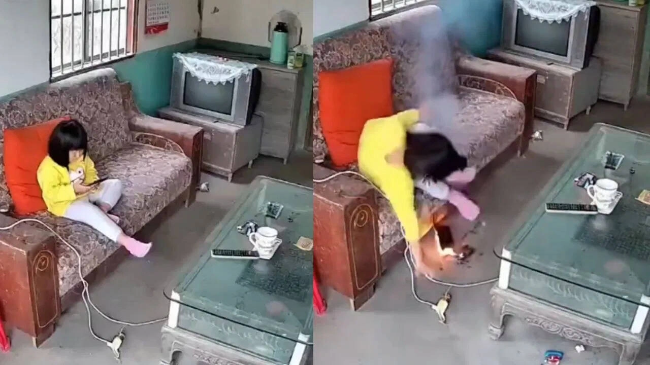 Viral Video: Girl Escapes Accident While Playing Mobile Game