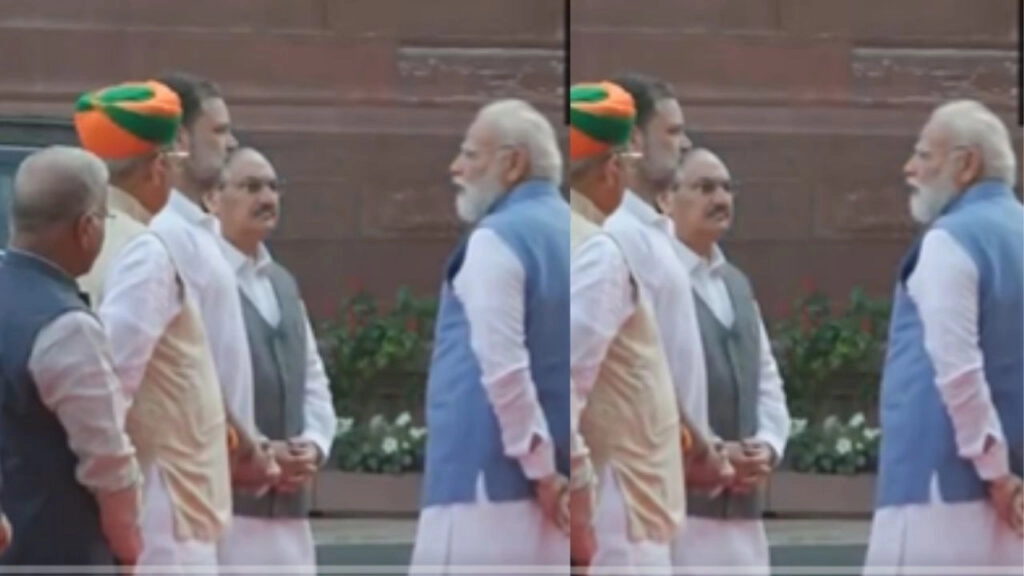 PM Modi and Rahul Gandhi Meet in Parliament: Watch Video