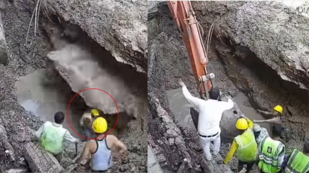 Worker Buried as Rock Falls During Excavation; Video Goes Viral