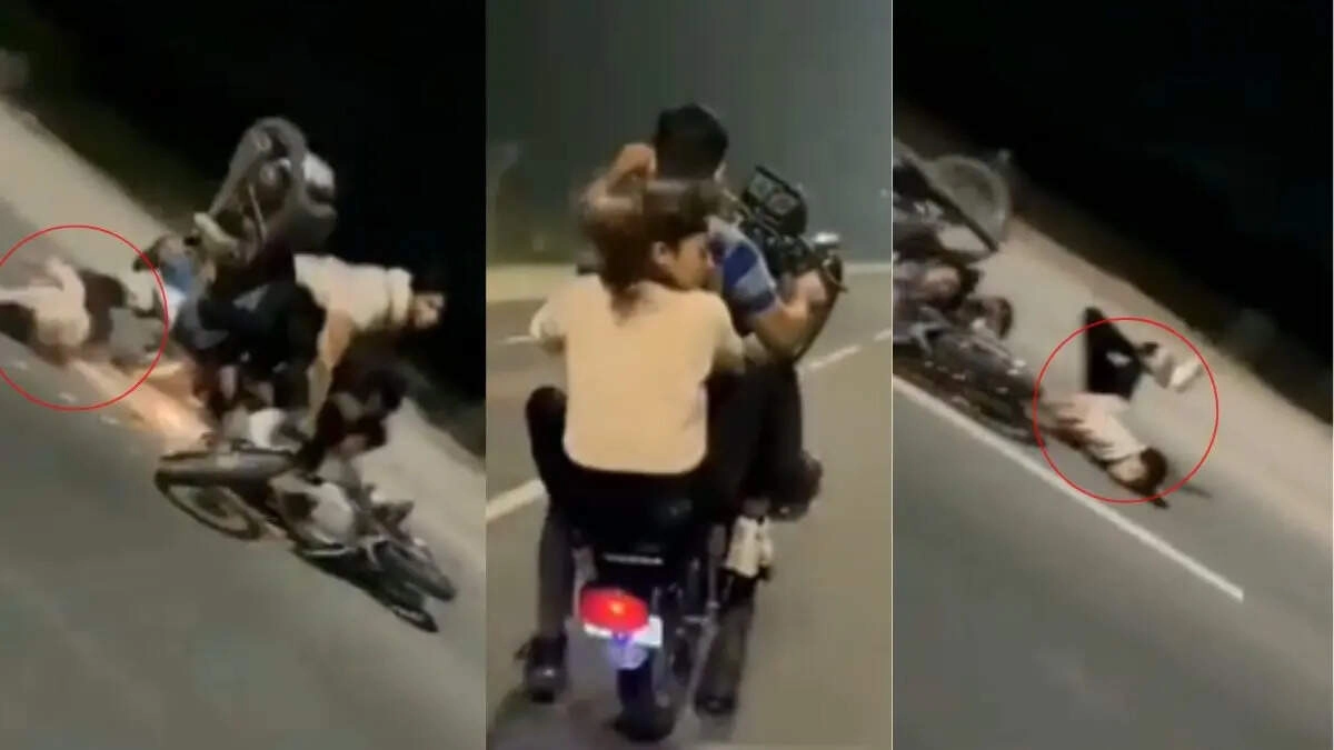 Viral Reel Mishap: Boy and Girl Fall Off Bike While Filming