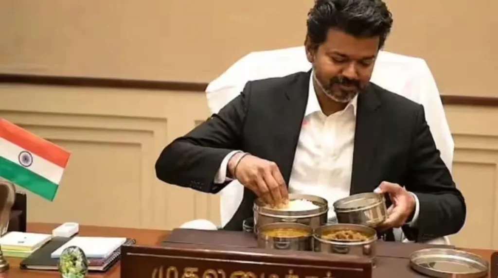 CM Vijay Thalapati's Viral Tiffin Photo Wins Hearts