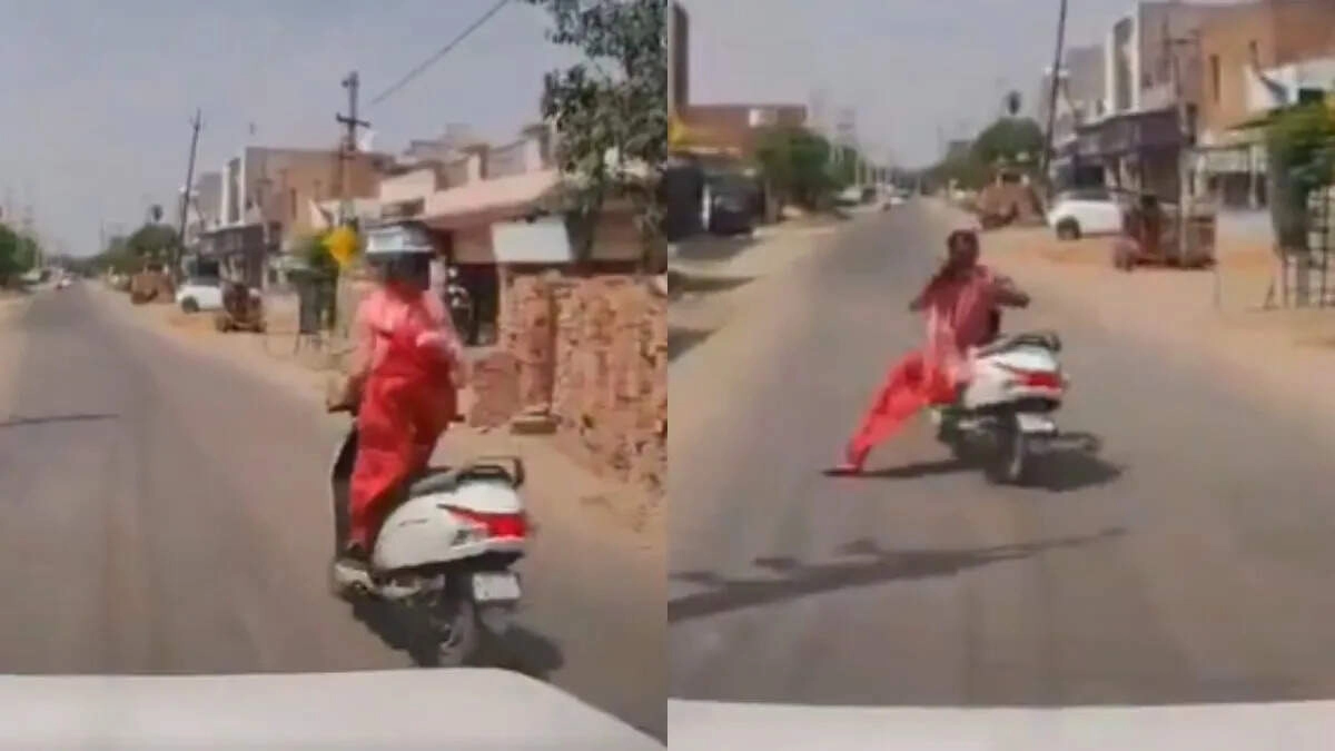 Speed Breaker Disrupts Girl's Balance, Shocking Viral Video