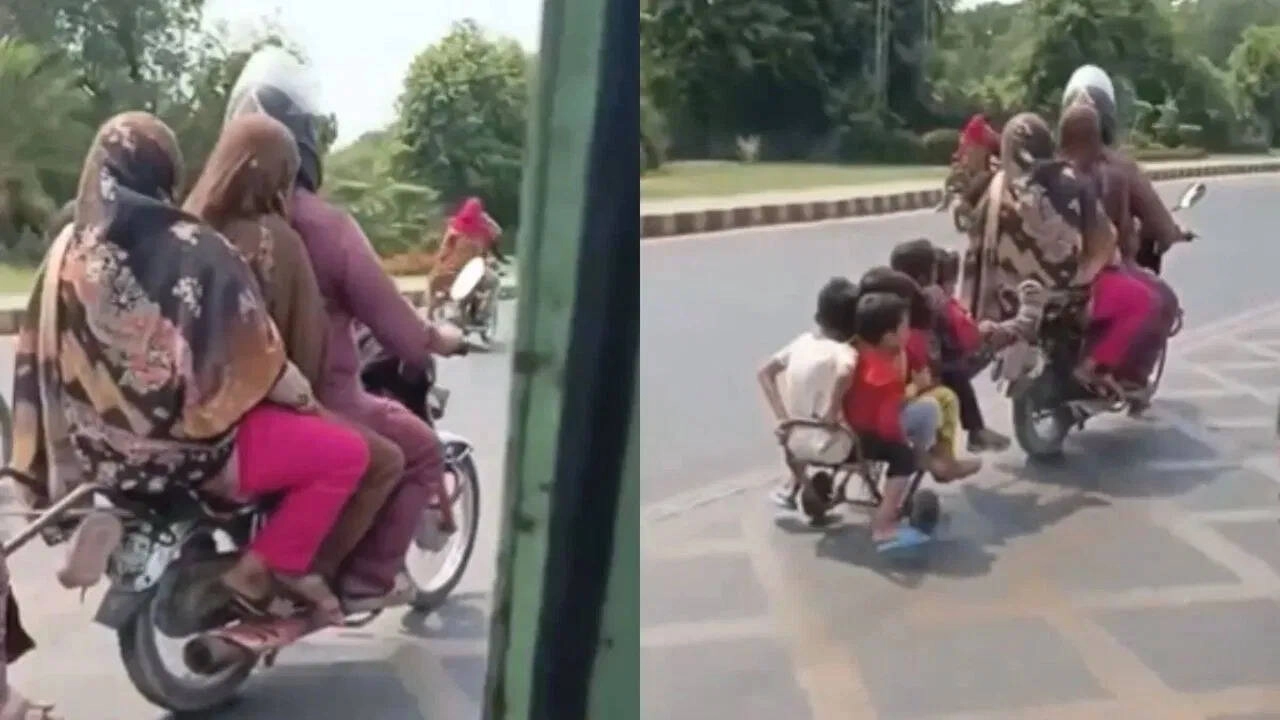 Viral Video Shows Man Transporting Kids Dangerously on Bike