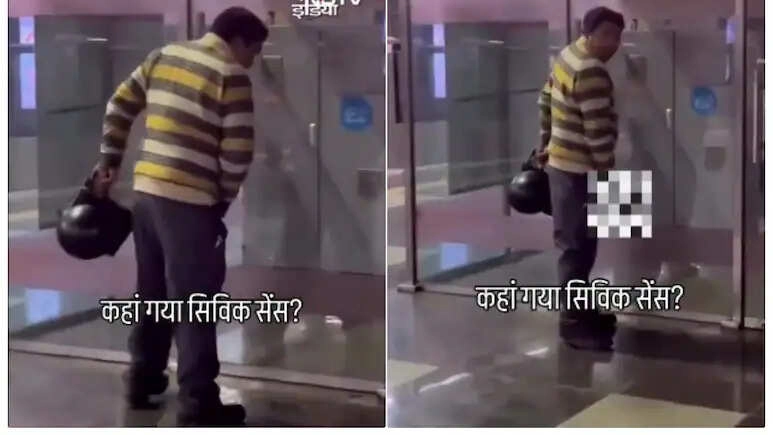 Man Caught Urinating in Delhi Metro Station, Sparks Outrage