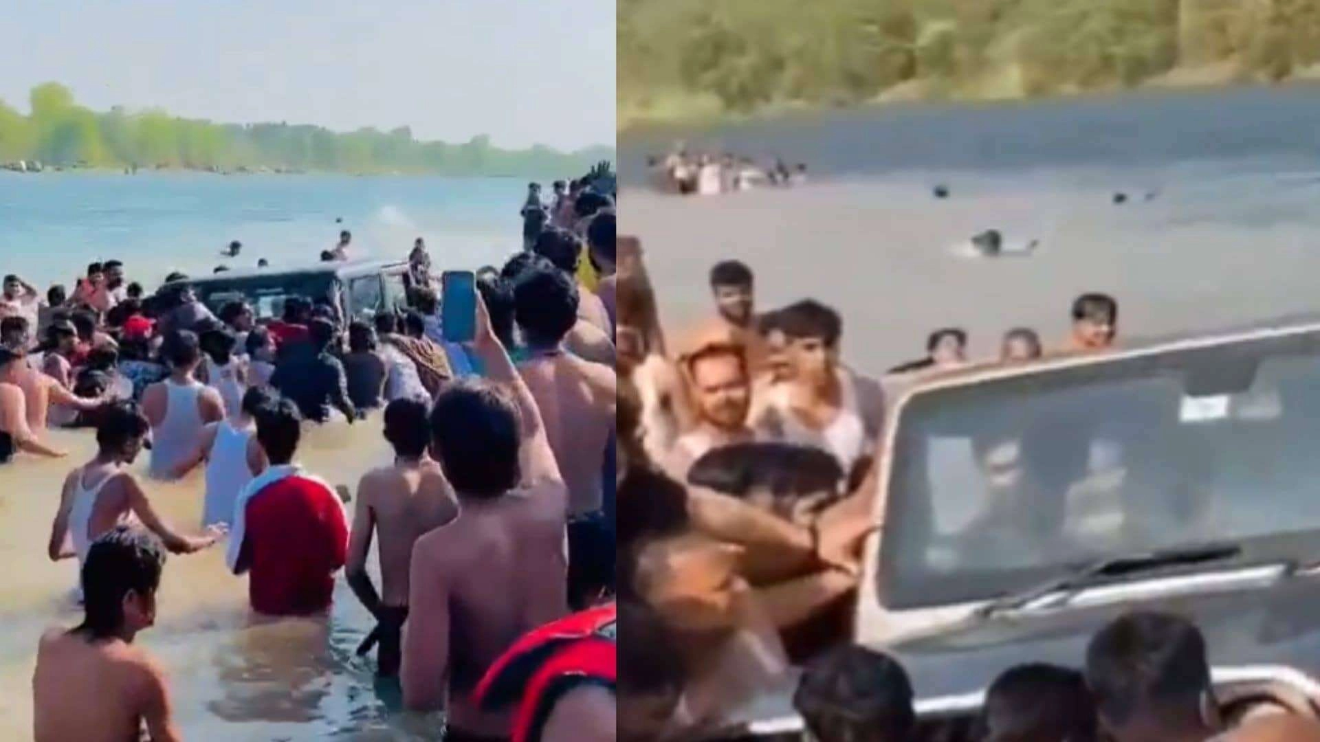 Viral Video: Youth Drives Thar into River, Users Demand Action