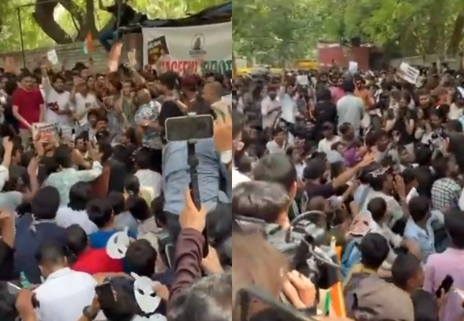 Cockroach Janata Party Protests for Modi and Pradhan's Resignation
