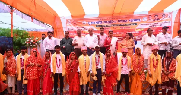 92 Newlyweds Unite Under Chief Minister’s Mass Marriage Scheme