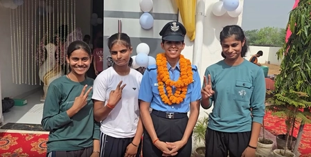 Fighter Pilot Meenakshi Takshak Honored in Her Village