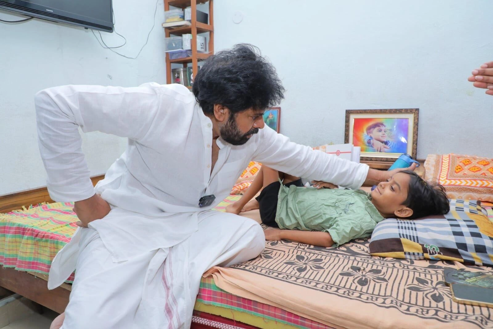 Pawan Kalyan Meets Sick Young Fan, Emotional Hug Captured