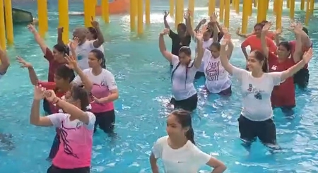 International Yoga Day: Water Yoga and Garba Create Buzz