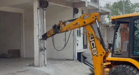 Bulldozer Demolishes Illegal Construction by District Member in Korba