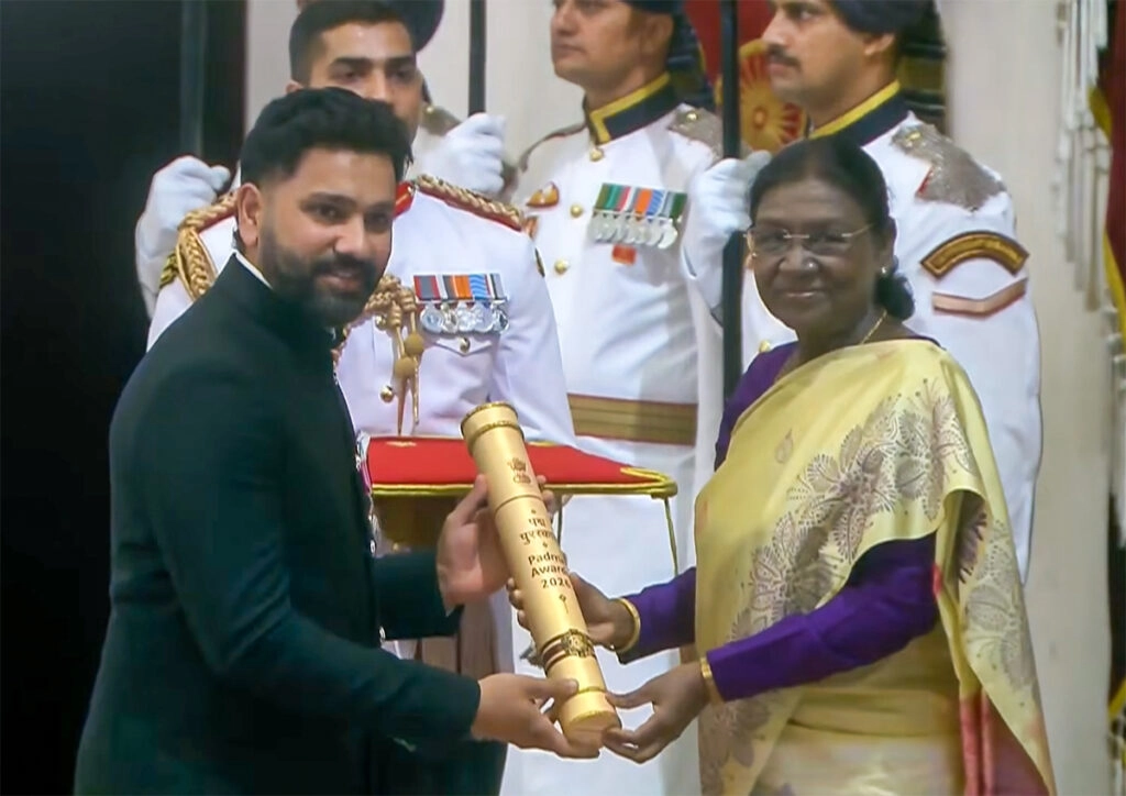 Rohit Sharma Receives Padma Shri Award from President Murmu