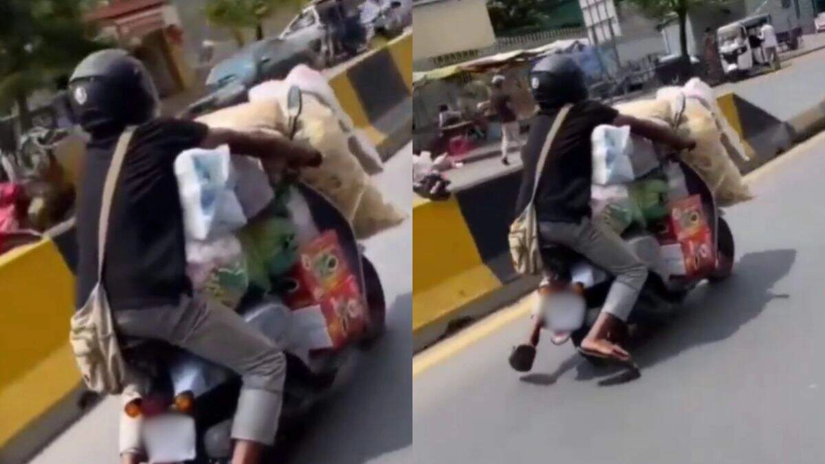 दो पहिया वाहन को कार्गो वैन में बदलने का वीडियो