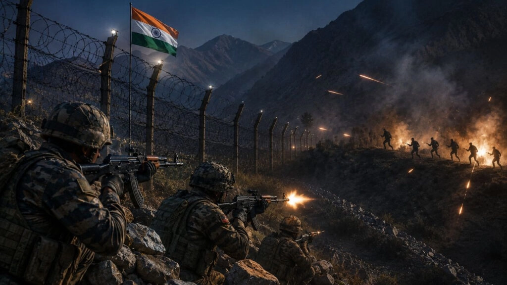 Indian Soldiers Respond to Pakistan's Border Attack on LoC