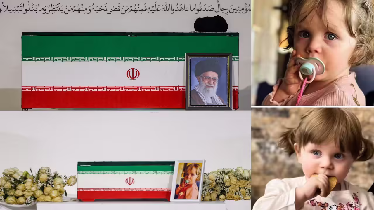 14-Month-Old Granddaughter Bids Farewell at Khamenei's Funeral