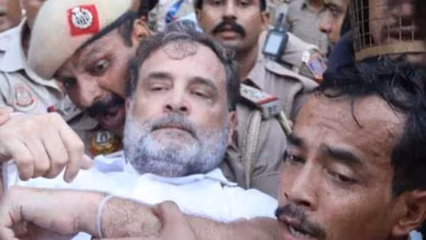 Police Remove Rahul and Priyanka During PM Housing Protest: Video