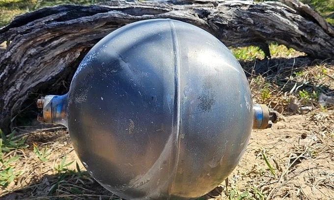 Metallic Spheres from Space Close Australian Beach
