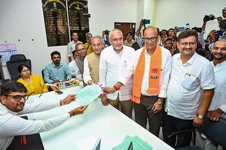 Gujarat: BJP Candidate Satish Patel Files Nomination for By-Election