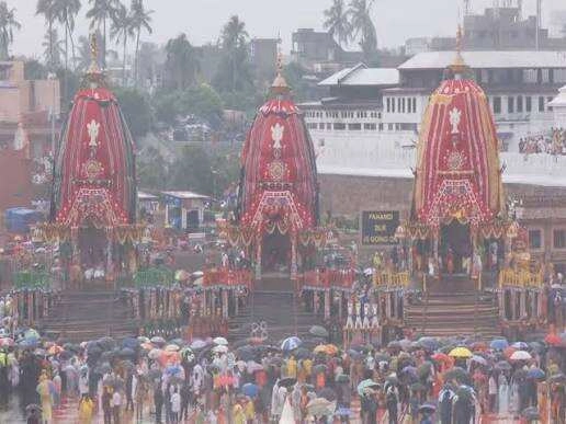 God Jagannath on Ratha Amid Rain; Grand Procession in Ahmedabad
