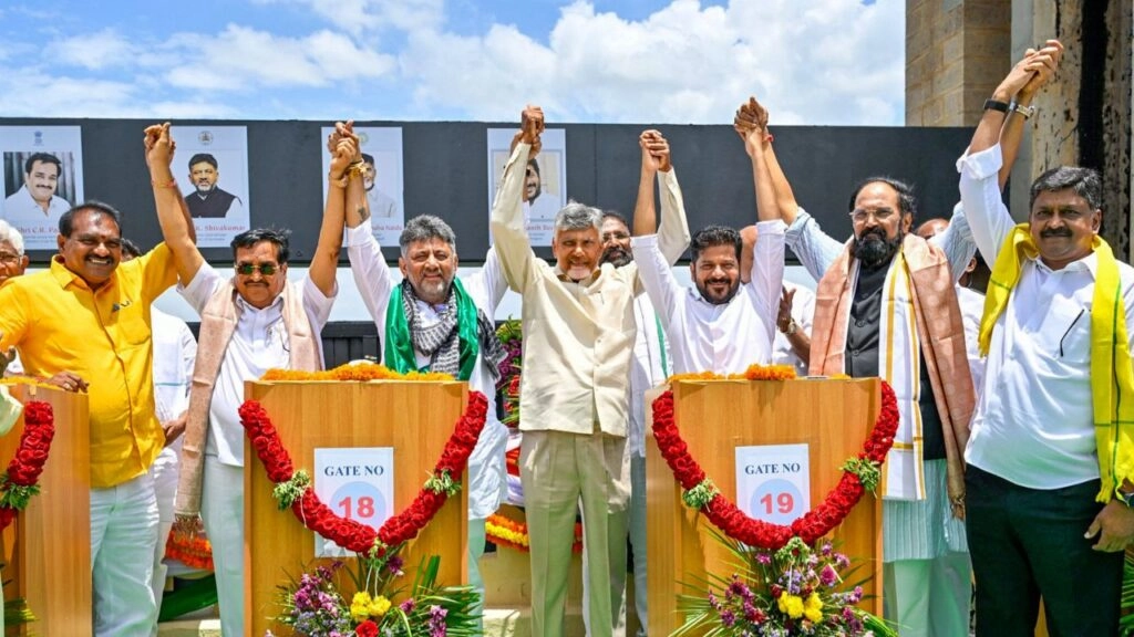 Leaders Inaugurate 33 New Spillway Gates at Tungabhadra Dam