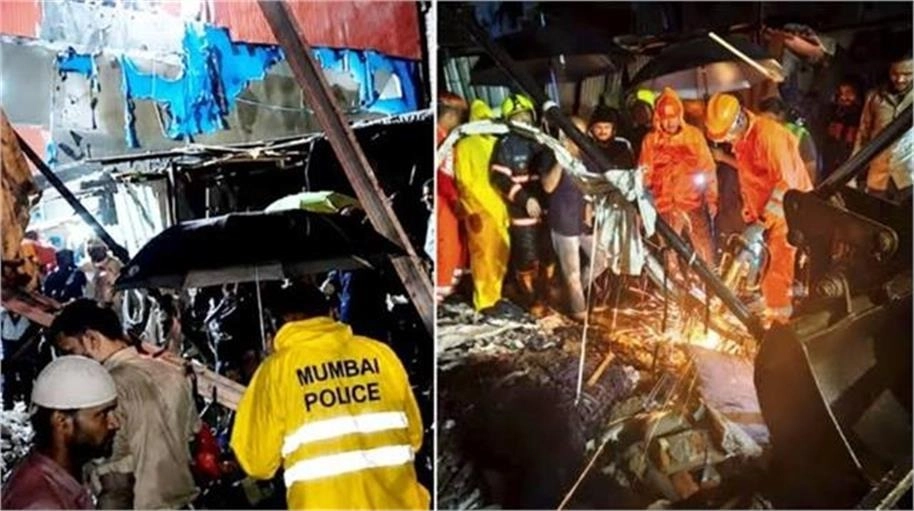 Mumbai Chawl Collapse During Heavy Rains: 6 Dead, Rescue On